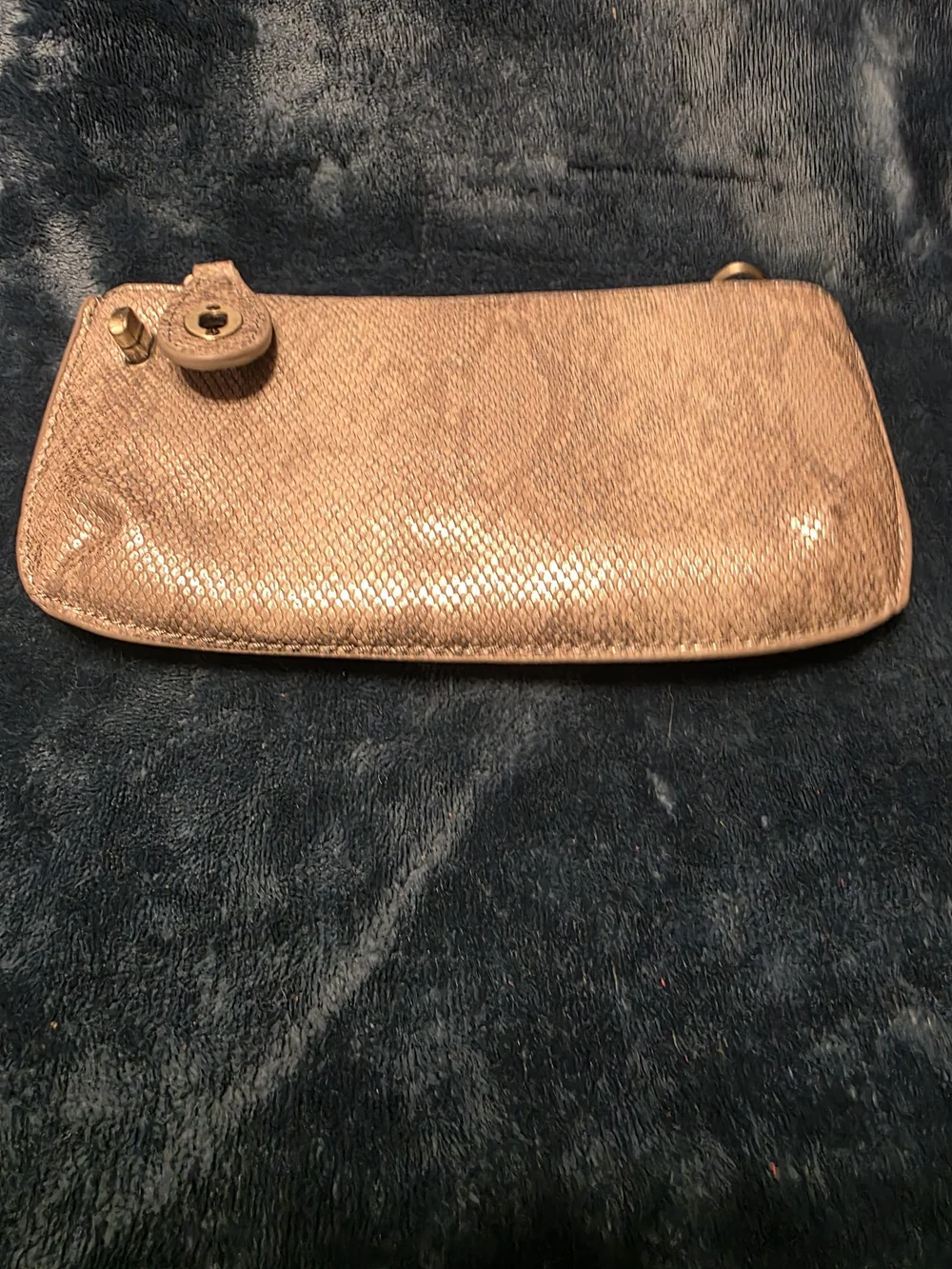 Elegant Gold Textured Python Printed Wallet